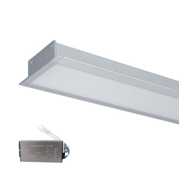 HÖG KRAFT LED PROFIL FÖRSÄNKT S48 20W 4000K GRÅ + ЕМ