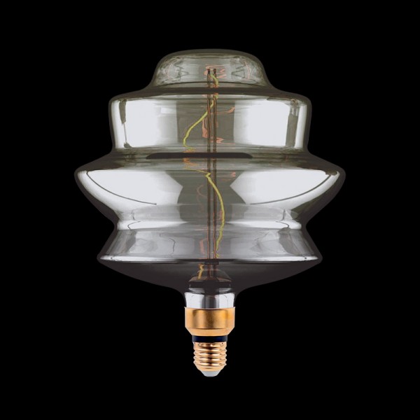 LED VINTAGE DIMBAR LAMPA 8W E27 2000K D180 RÖKFÄRGAD