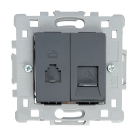 КОНТАКТ RJ11+RJ45 ЧЕРЕН EL1646 SPLENDOR                                                                                                                                                                                                                        