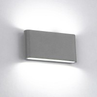 969 LED VÄGGLAMPA RUND 2X6W 4000K IP65 GRÅ