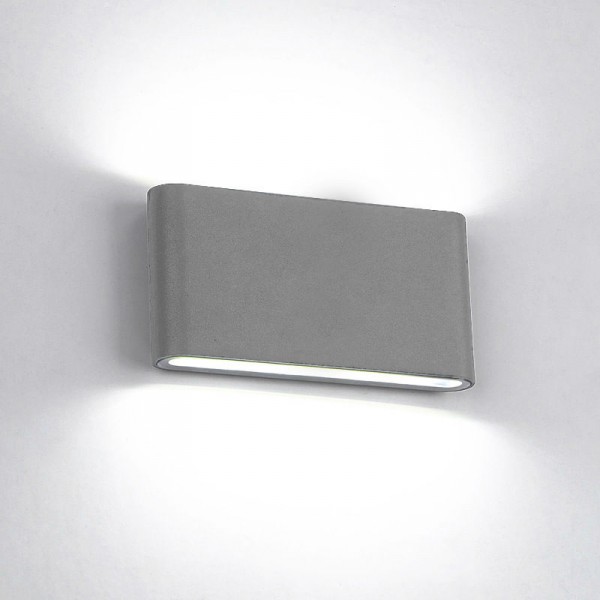 969 LED VÄGGLAMPA RUND 2X6W 4000K IP65 GRÅ