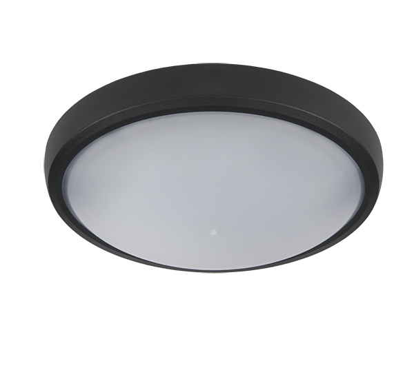 LED LAMPA RUND BRLED 12W SVART IP54