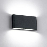 969 LED VÄGGLAMPA RUND 2X6W 4000K IP65 SVART