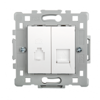 КОНТАКТ RJ11+RJ45 БЯЛ EL0646 SPLENDOR                                                                                                                                                                                                                          